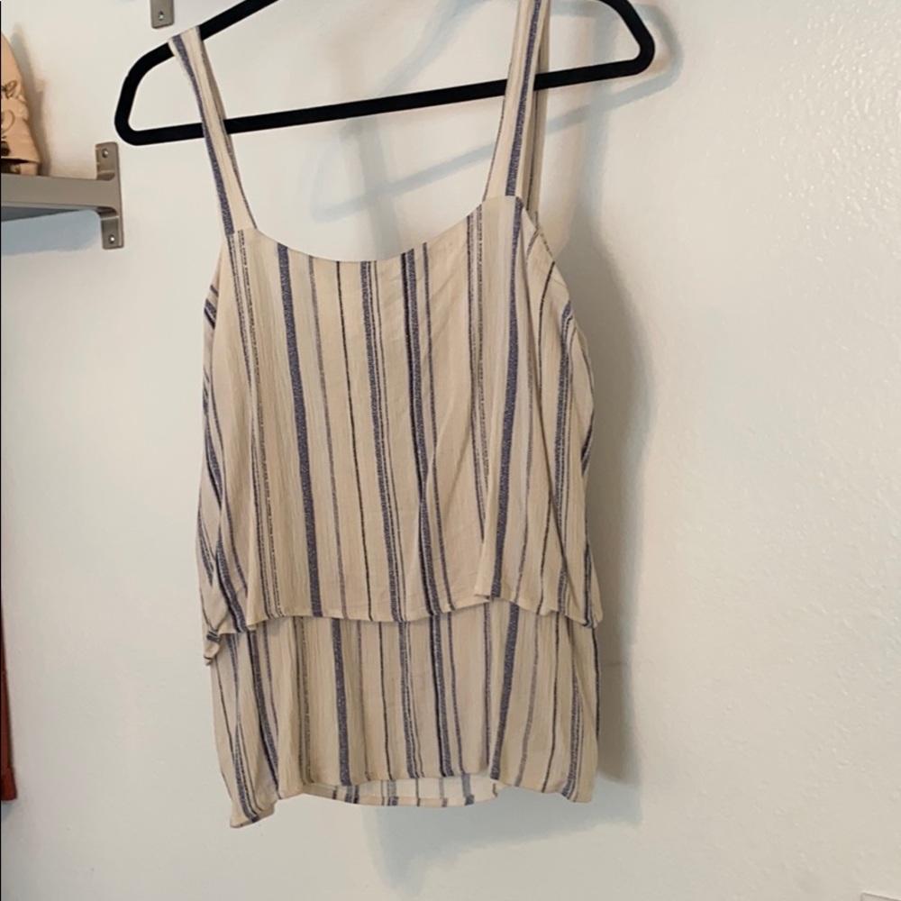 Double layered striped tank